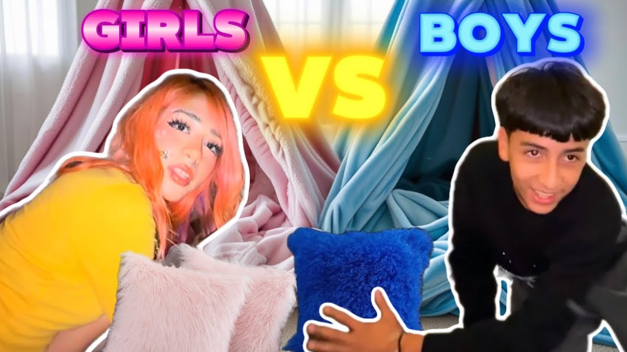GIRLS VS BOYS FORT BUILDING CHALLENGE