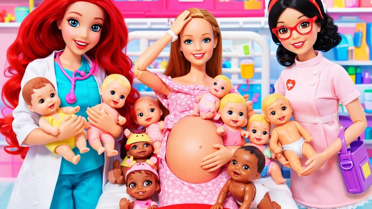 Barbie & Ken Doll Family Have a New Baby! 🤰👶 Hospital Routine 🏥 바비인형 디즈니 엘사 아기 상황극 병원놀이 장난감놀이