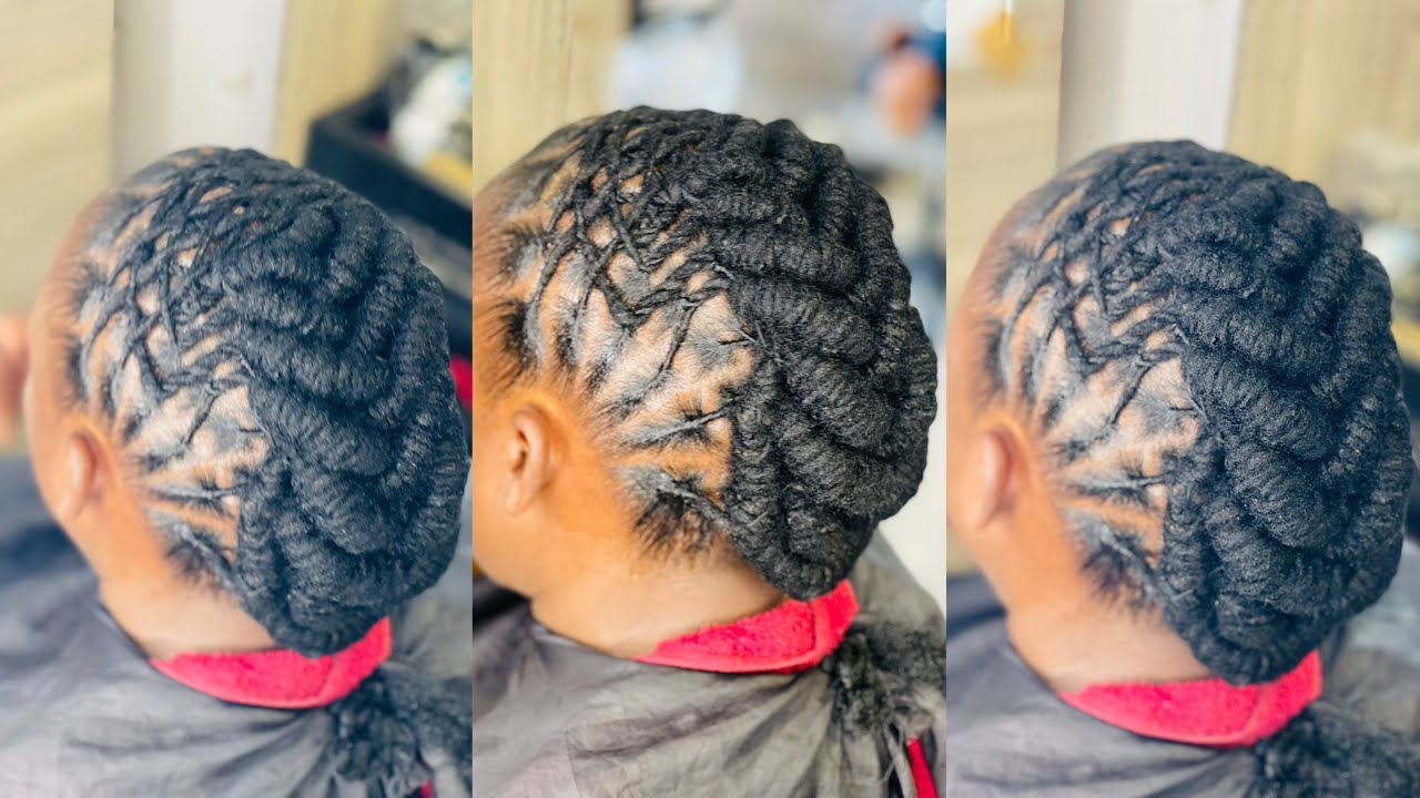 Dreadlocks mohawk at her back style 