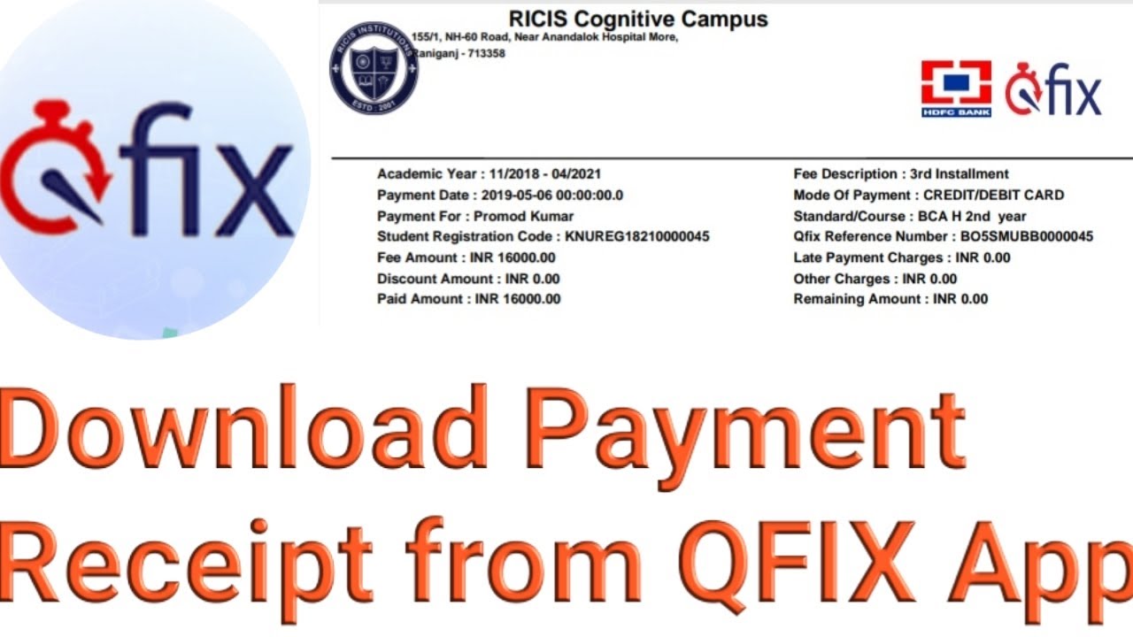 How  To Download Payment Receipt In QFIX  App