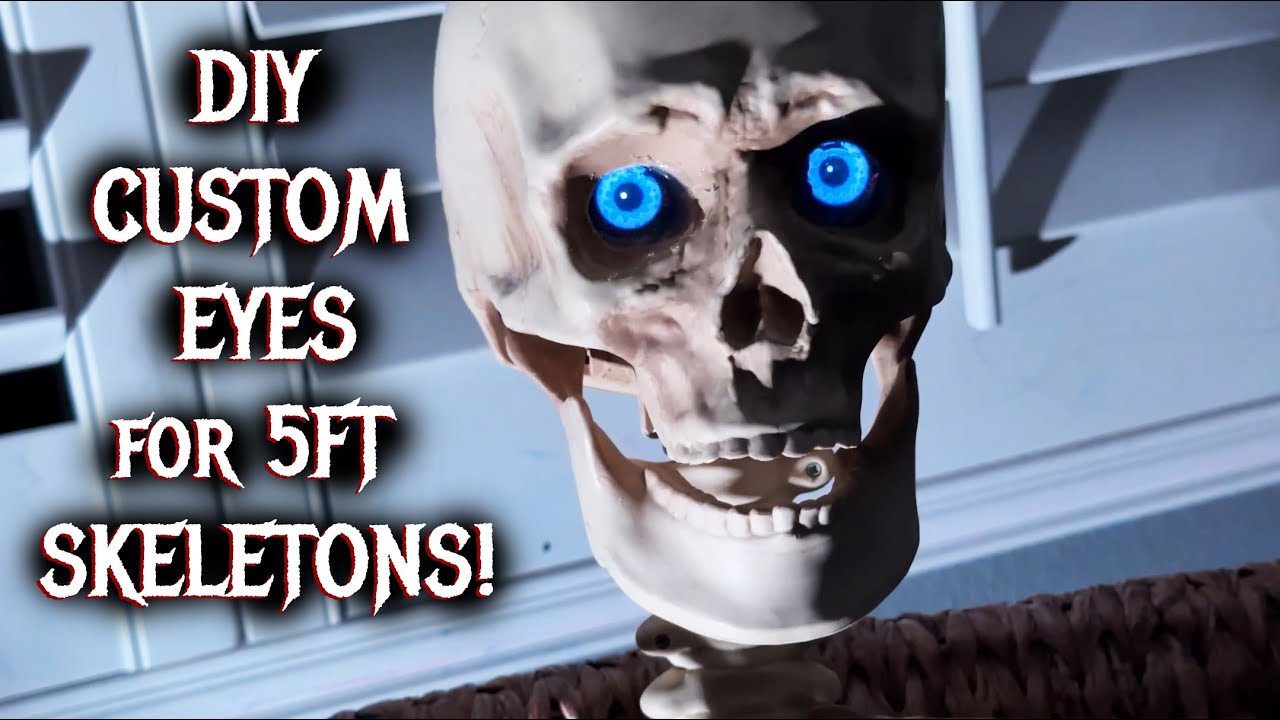 Custom animated LCD Eyes DIY for 5ft Skeletons! Install and test!