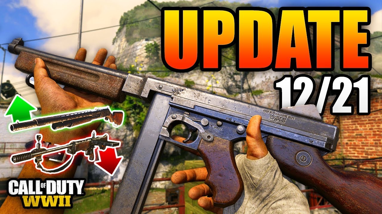 WW2 UPDATE | MP-40 & M1928 Buffs / FG 42 Nerf / LMG Faster Movement + More! | CoD WWII Dec. 21 Patch