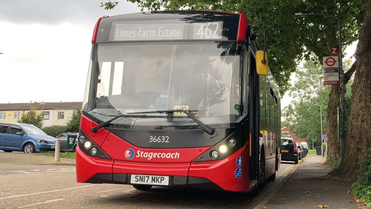 Full Route Visual. Stagecoach Route 462 Ilford to Limes Farm Estate. Enviro200 MMC 36632 (SN17 MKP)