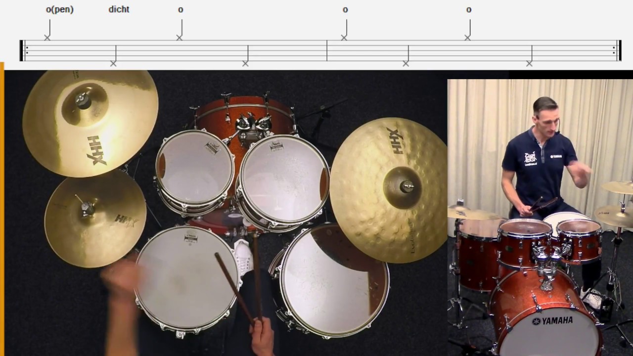 Leren drummen: 8e groove hi-hat open en dicht - Online Drumles