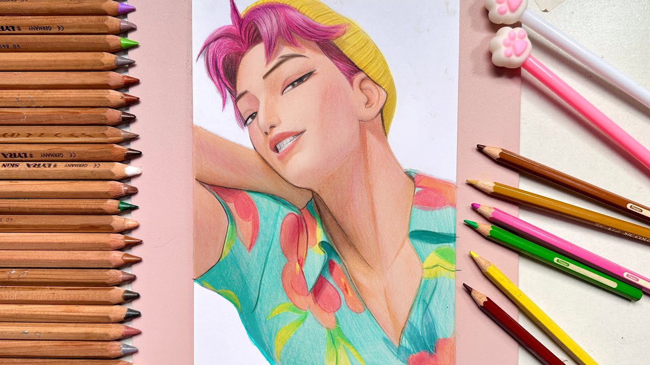 Abby Saja Boys K-pop Demon Hunters | Speed Drawing Art use Faber Castell