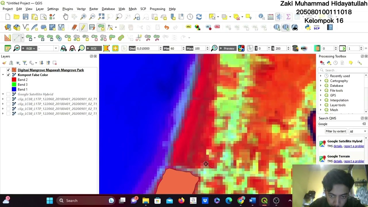 Analisis Kerapatan Mangrove menggunakan Metode NDVI pada Kawasana Mapawah Mangrove Park