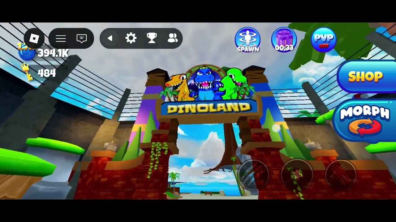 How to go to Dino land in morph world 