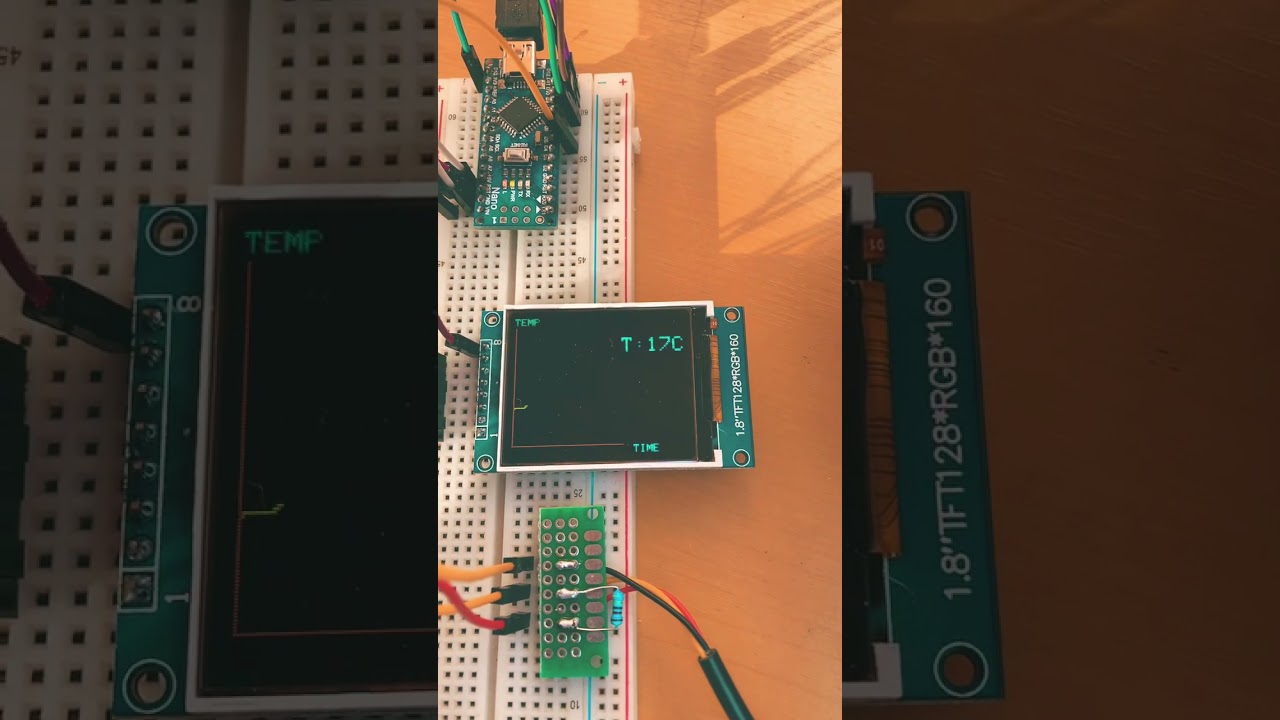 Ds18b20 график st7735 arduino nano