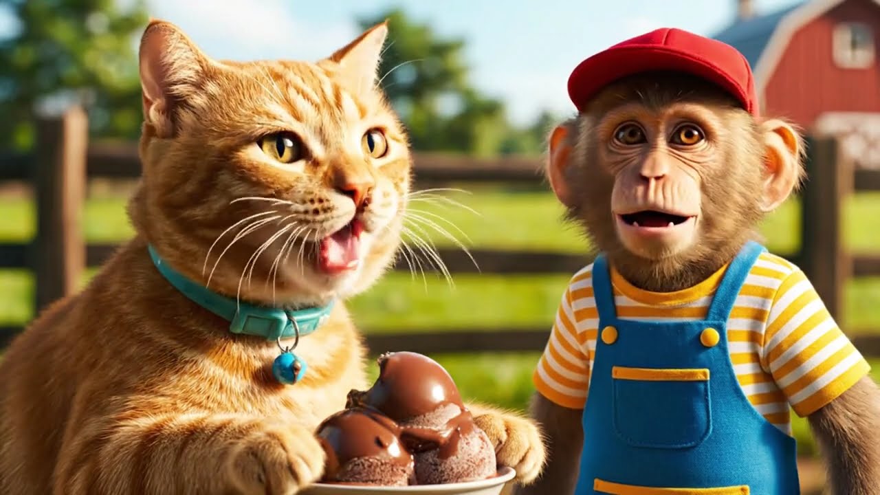 Mama Cat and Bonbon Monkey’s Funny Car Adventure | Cute Cat Story 😺🙉