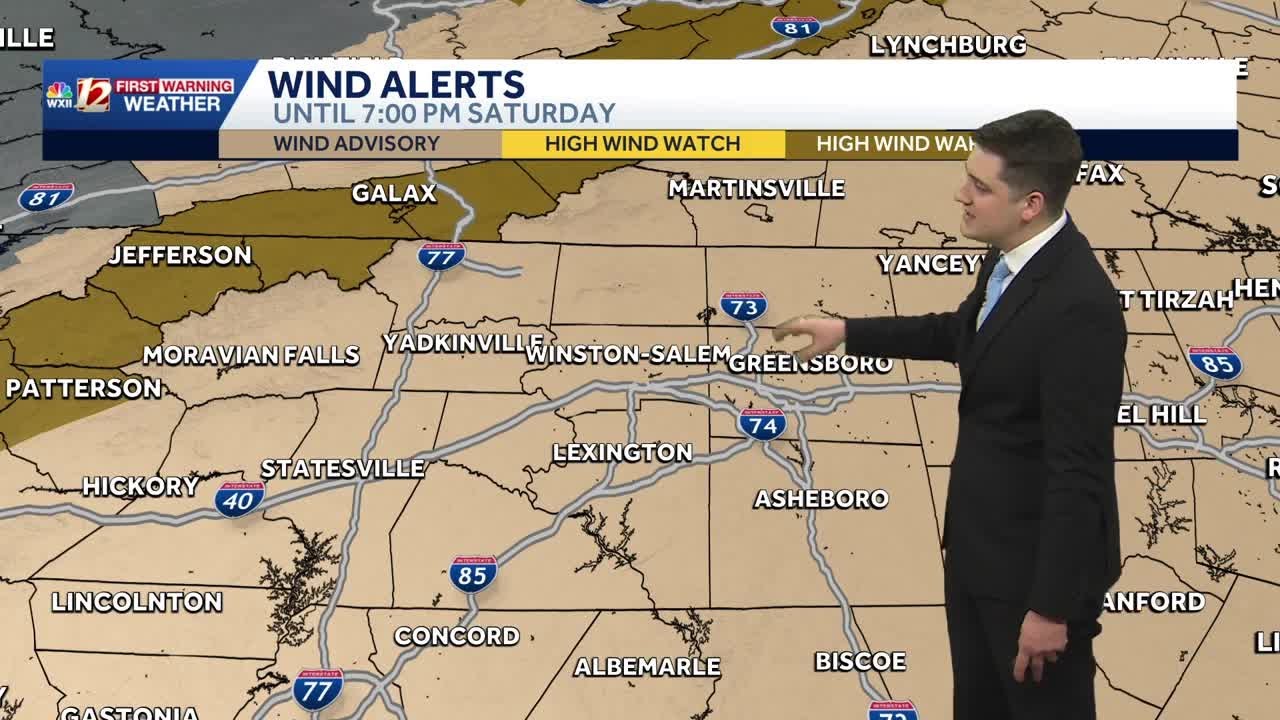 Wind alerts issued in North Carolina, strong gusts and cold on Saturday