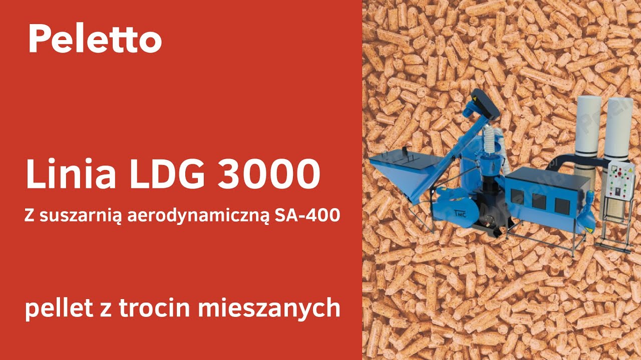 Linia u klienta!  Pellet z mieszanych trocin na linii LDG-3000 z suszarnią SA-400 26kW