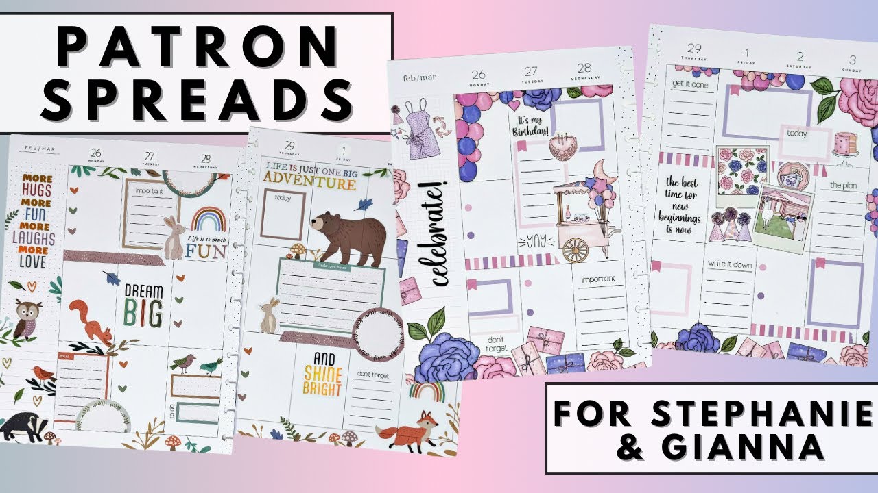 PLAN WITH ME | PATRON SPREADS FOR STEPHANIE & GIANNA | THE HAPPY PLANNER