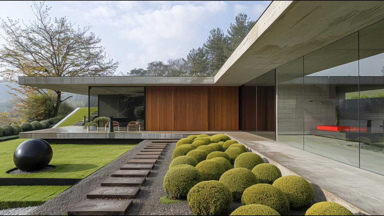 Concrete Single Story Homes with Modern Architectural Style
