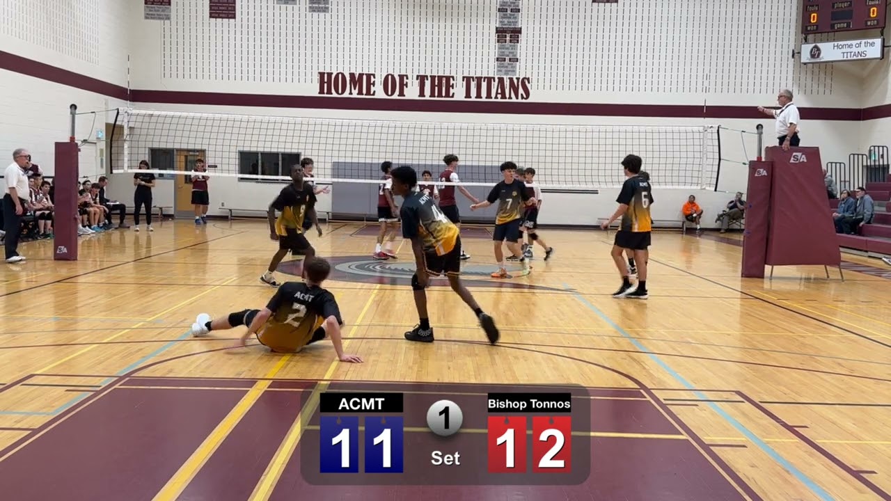 ACMT jr boys vs Bishop Tonnos HWCDSB 1/2 finals set 1