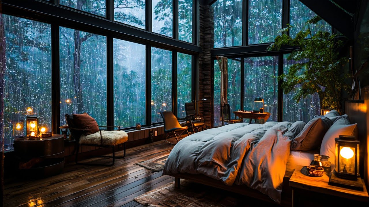 Rain Sounds for Sleeping ⛈ Heavy Rainfall and Thunder for Relaxation, Meditation, Deep Sleep