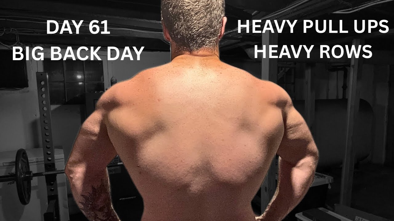 Day 61. Big Back Workout. Heavy Pull Ups. Heavy Barbell Rows. Big Gains!