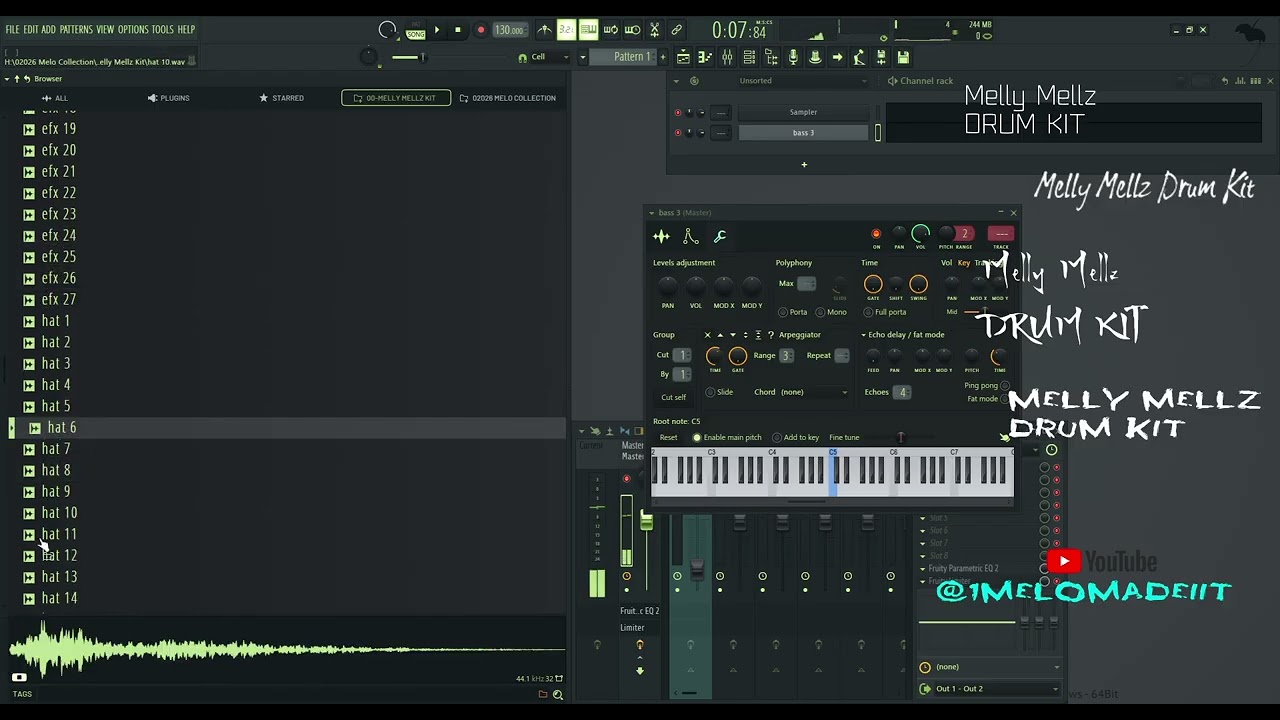 190 melly mellz drum kit looped audio YT @1melomadeiit