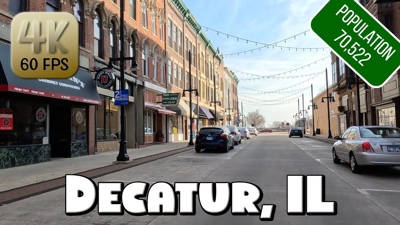 Driving Around Downtown Decatur, IL in 4k Video