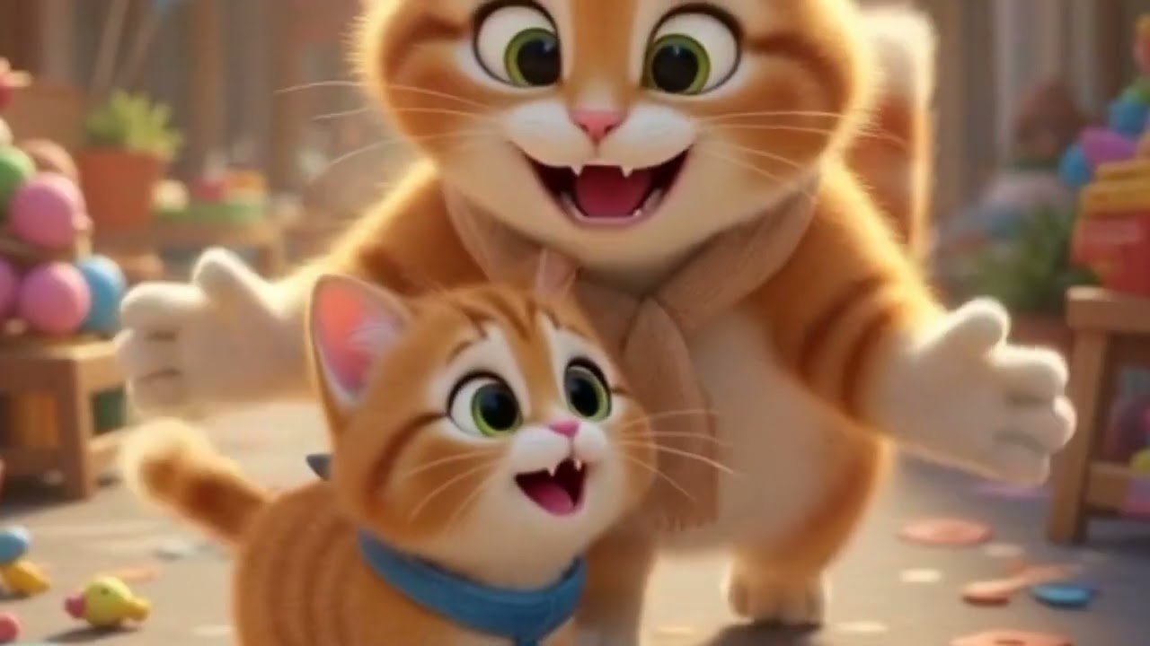 Cute kitten and mommy 