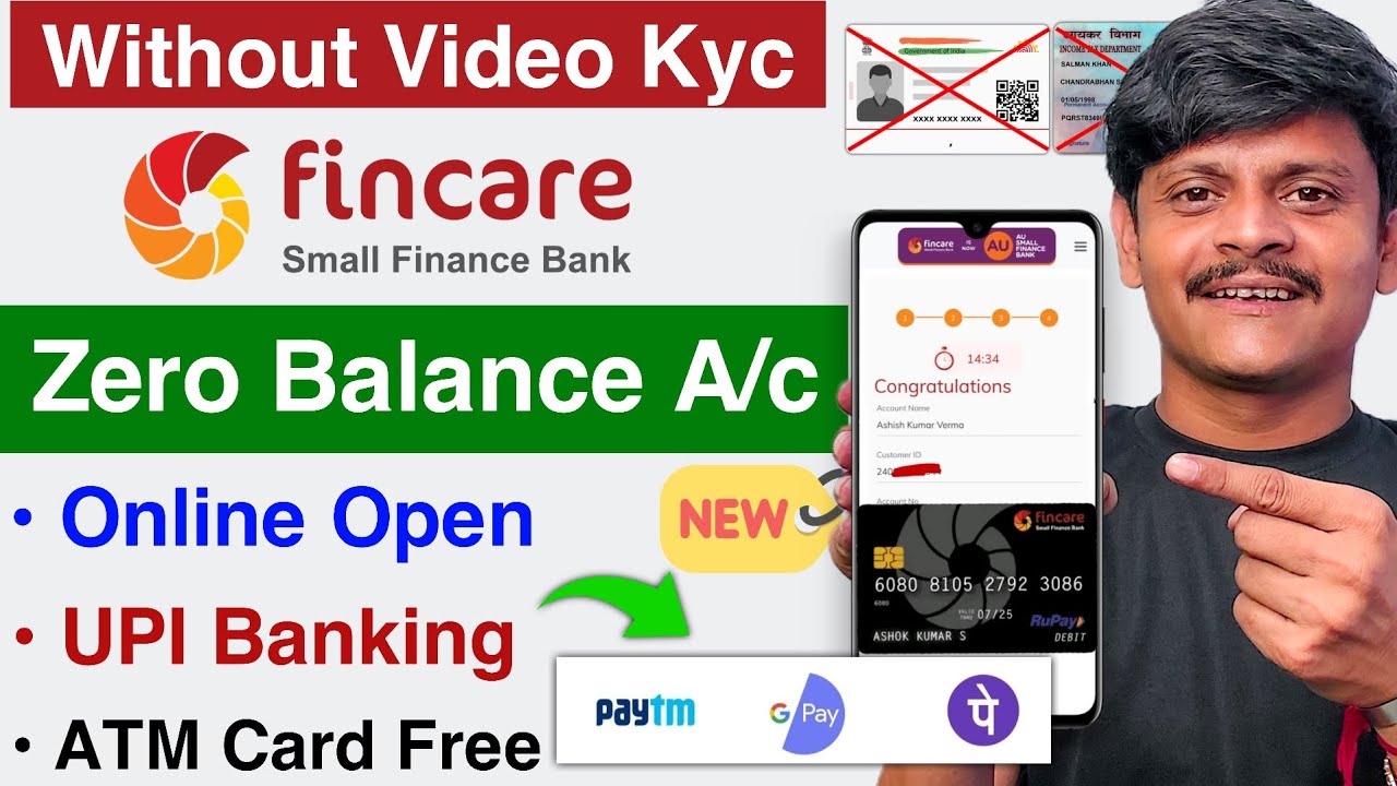 No Video Kyc | fincare bank account opening online | Best zero balance account online opening
