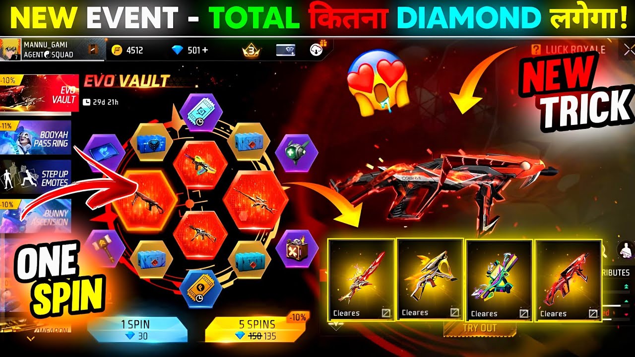NEW EVO Vault Spin Free Fire😍| Cobra mp40 spin | FF NEW EVENT | FREE FIRE NEW EVENT |NEW EVENT TODAY