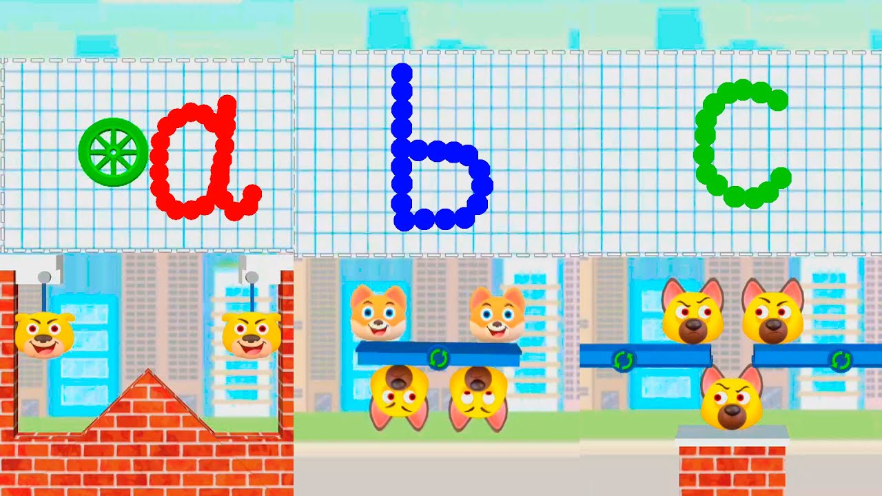 Draw Puzzle abcdefghijklmnopqrstuvwxyz and SMASH EVIL DOGS in 4K!