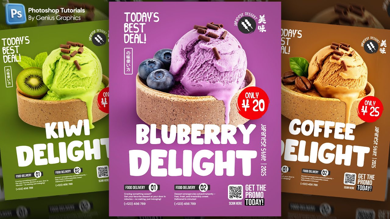 Creative Ice-Cream Poster Design in Photoshop | Step-by-Step Tutorial