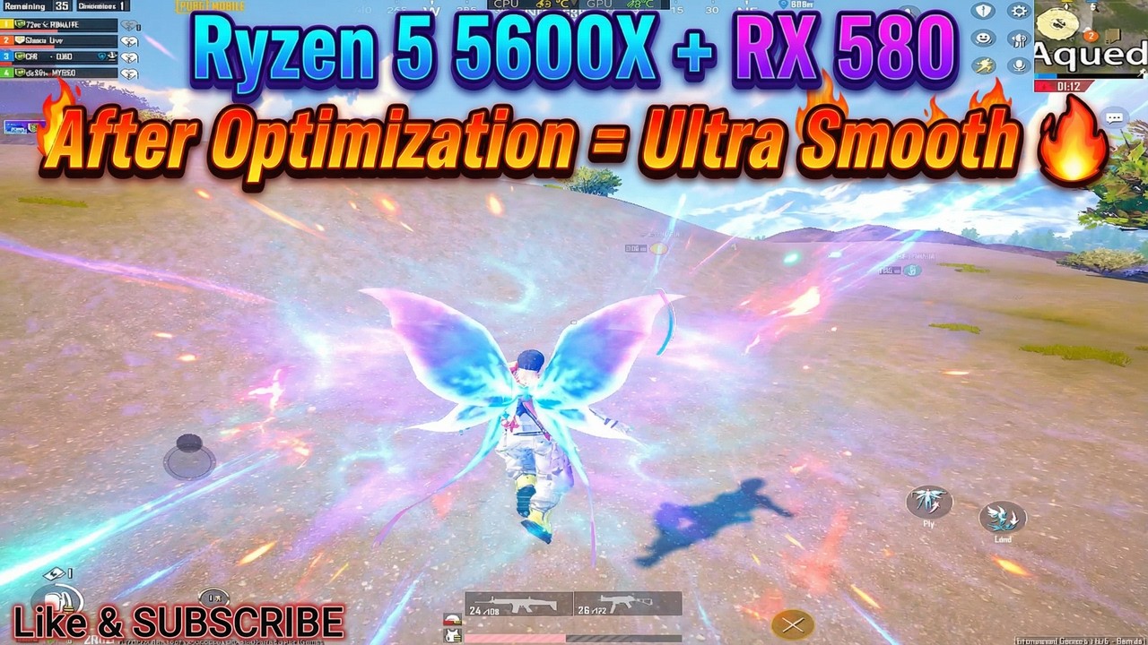 PUBG Mobile 😱 Ryzen 5 5600X + RX 580 | After Optimization = Ultra Smooth 🔥