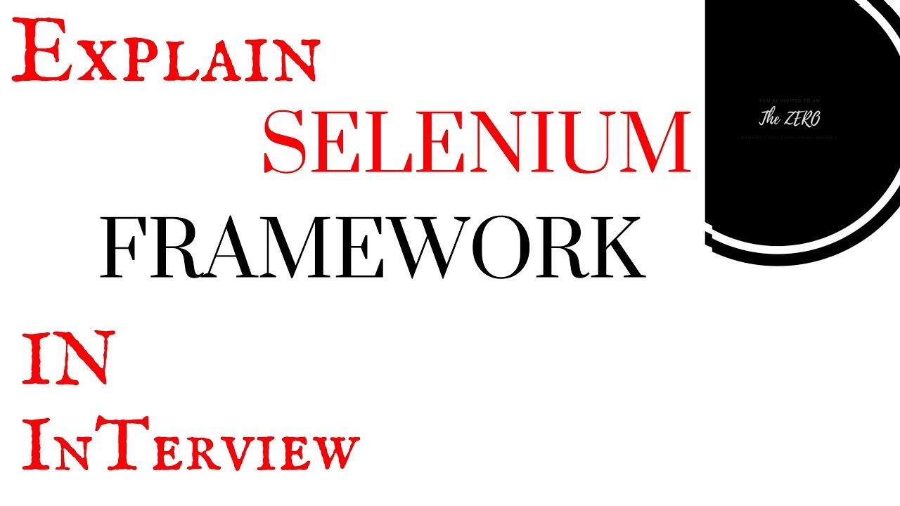 How To Explain Selenium Framework In Interview | How to explain automation framework in interview