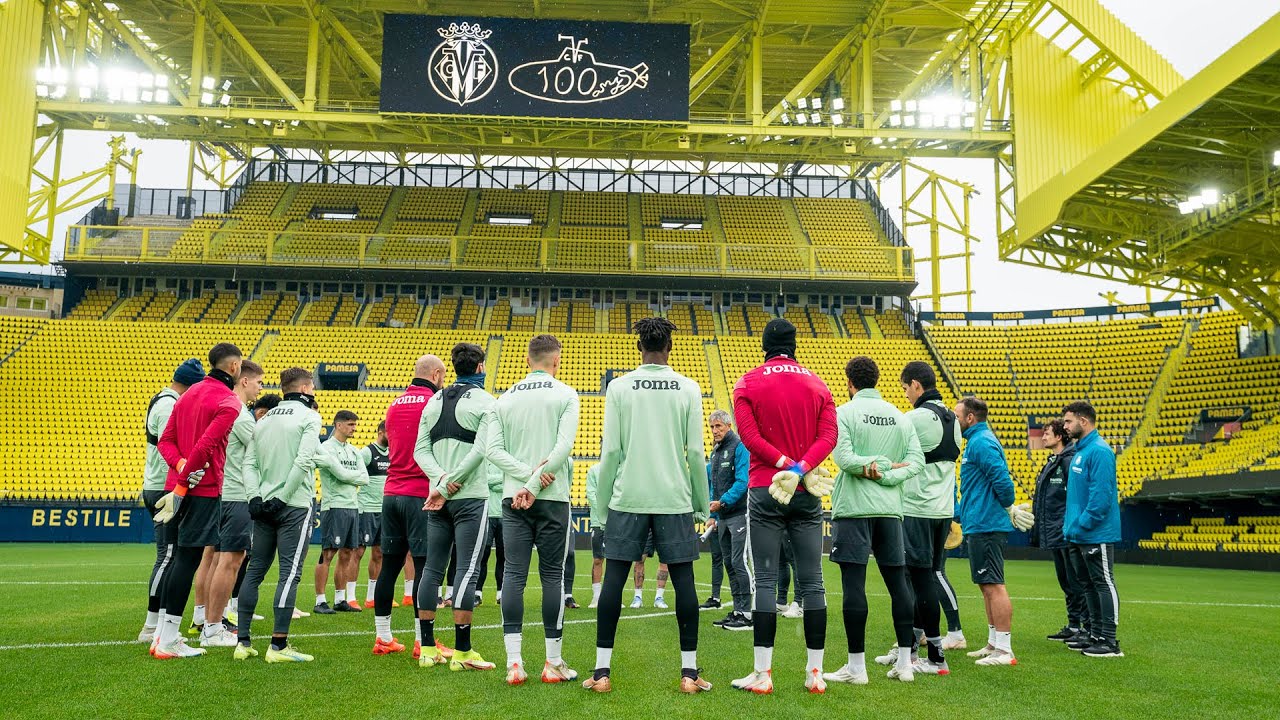 Primer entrenamiento en el Estadio de la Cerámica