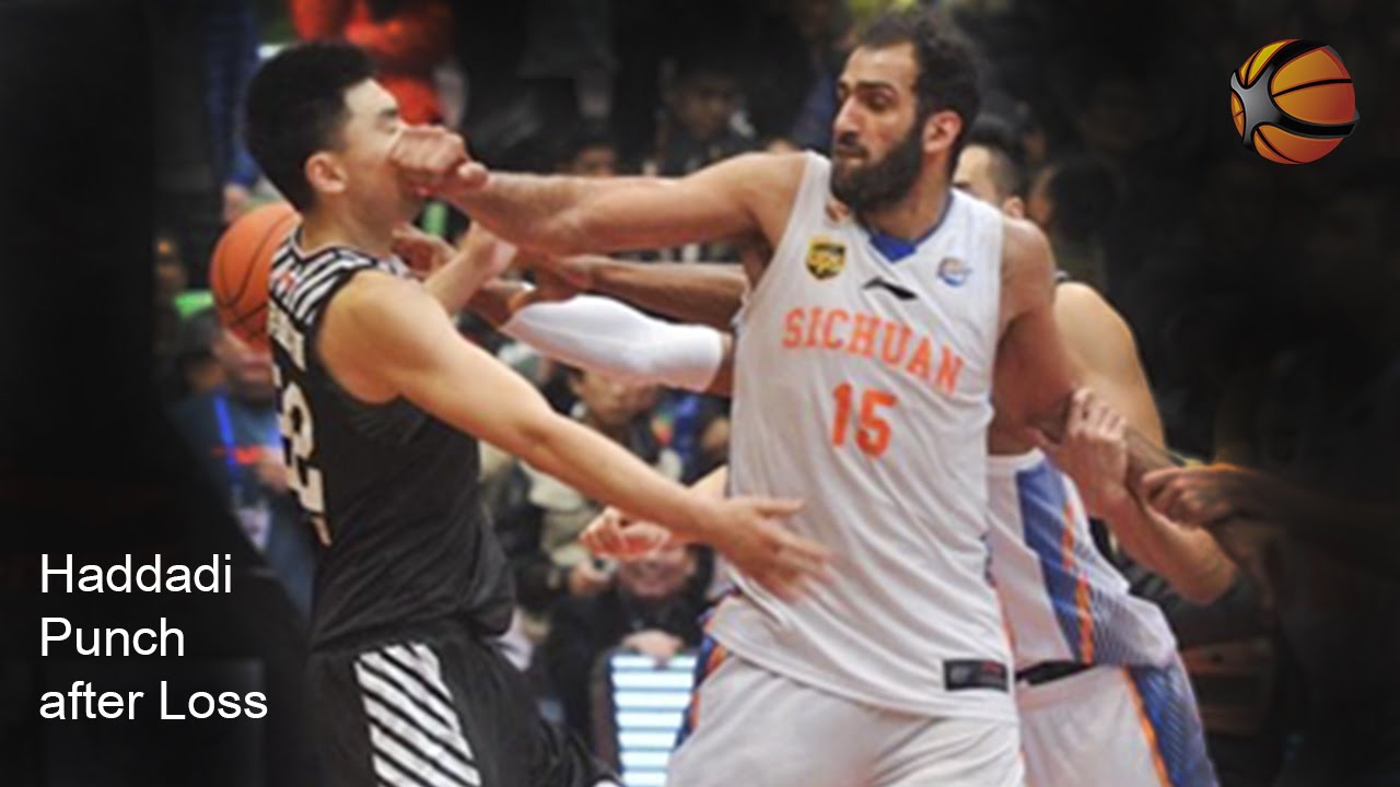 Hamed Haddadi Punches Chinese Player in the Face! | 2016 CBA