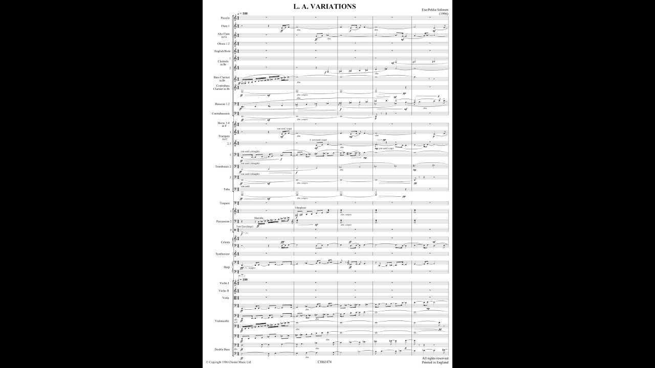 Esa-Pekka Salonen - L.A. Variations (Audio + Full Score)