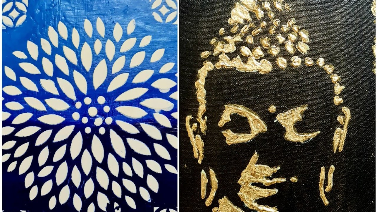 HOW TO TEXTURE CANVAS FOR ACRYLIC PAINTING | TEXTURE PAINTING ON CANVAS | MIXED MEDIA ART