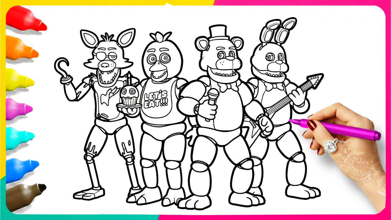 Раскраска по мотивам Five Nights at Freddy's - Увлекательная раскраска - Новое видео-раскраска - ...