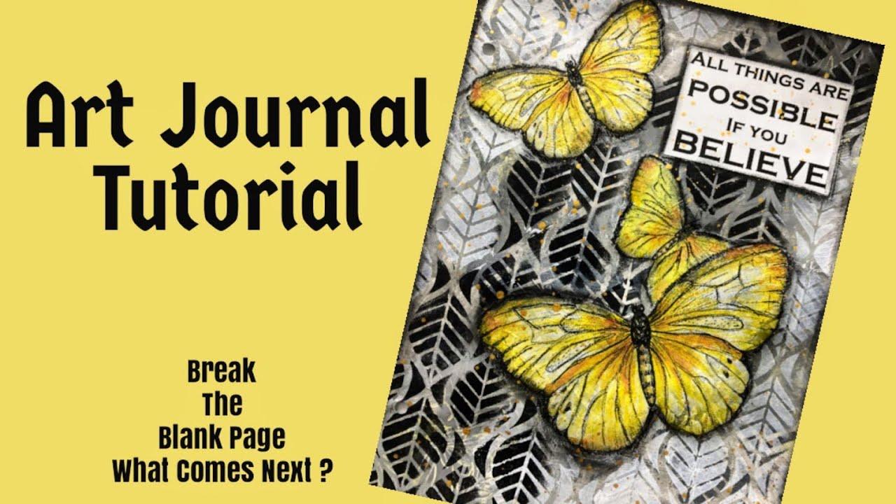 Mixed Media Art Journal Tutorial For Beginners BREAK THE BLANK PAGE -Pantone Color of 2021
