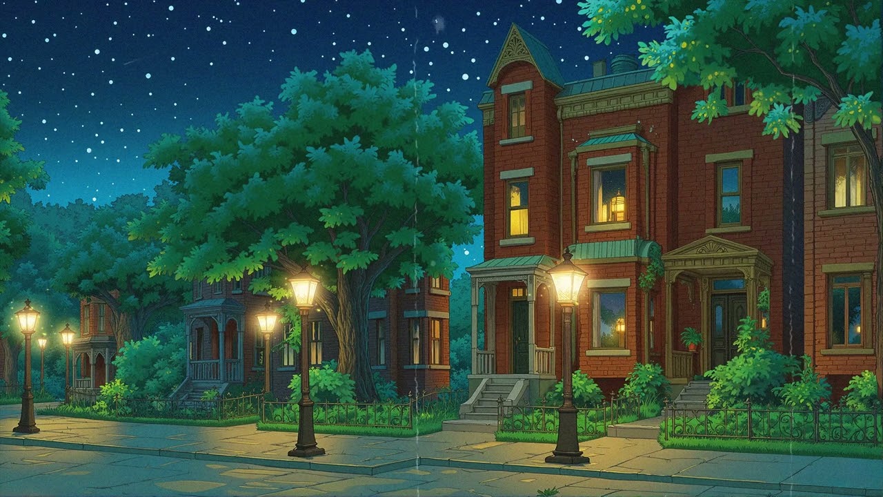 Oldies Playing in Another Room on a Quiet Night Street &mdash; Soft Vintage Songs After Midnight