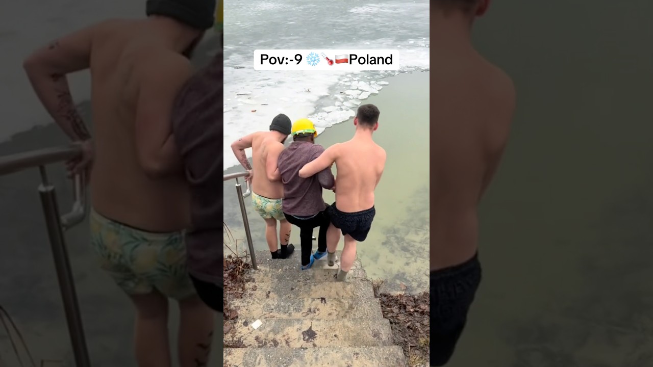 Plan spokojny, skończyło się wodą i rozerwaną koszulką #polska #morsowanie #inżynier #dlaciebie