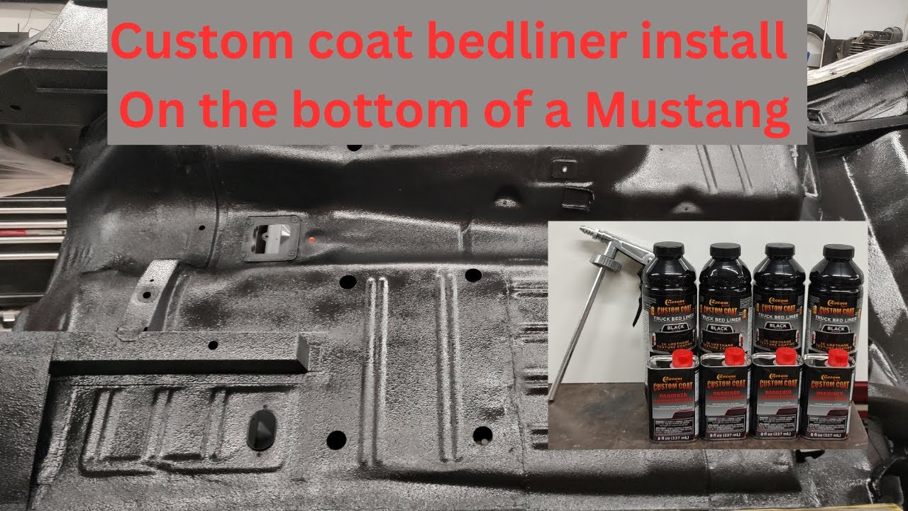 Custom Coat bedliner undercoating on the 66 Mustang