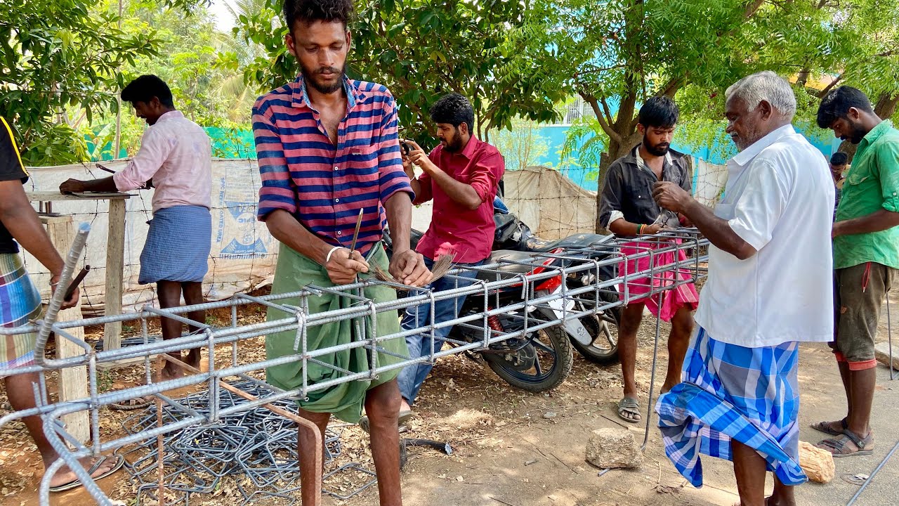 RCC Column Making for New 2BHK House / Steel Reinforcement Techniques / Concrete Column