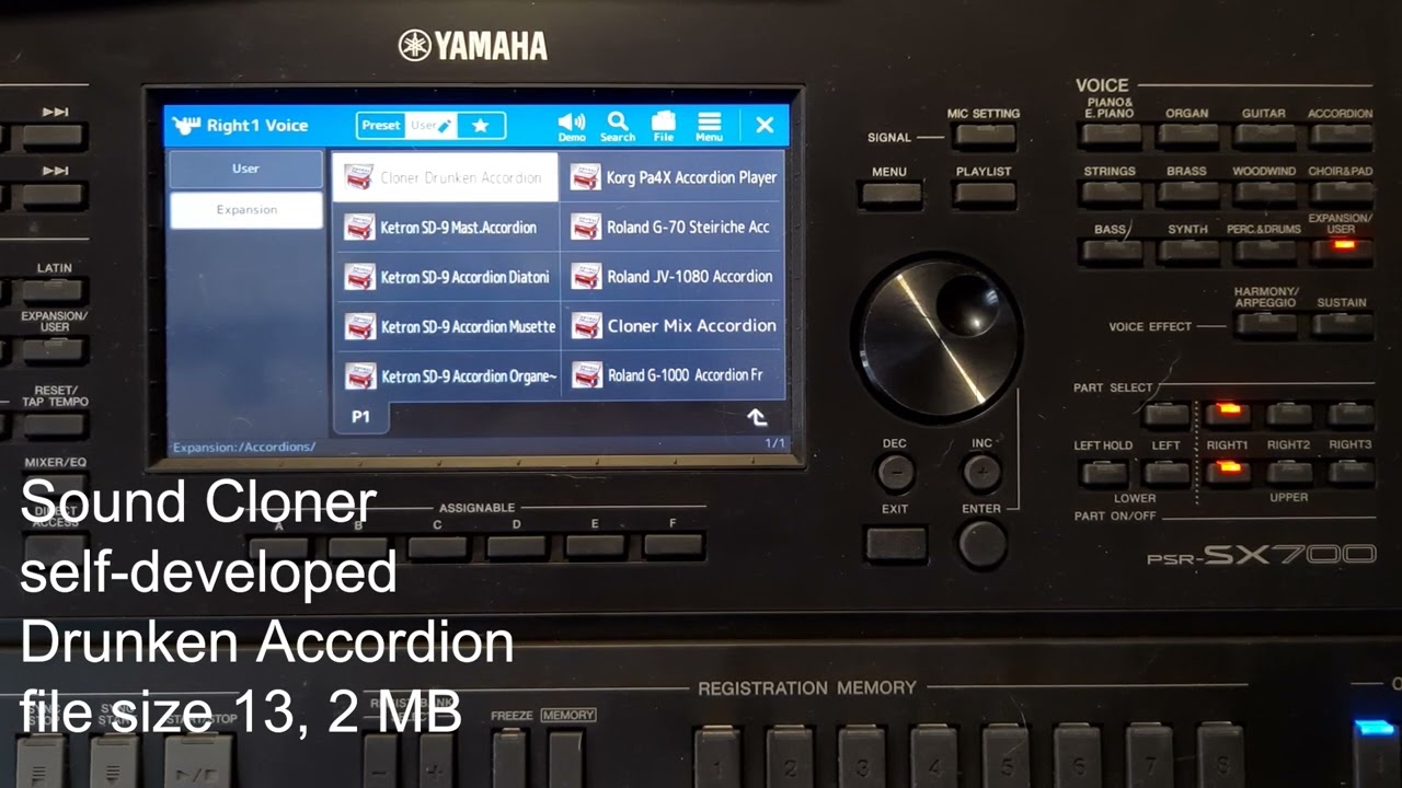 Drunken Accordion for Yamaha Genos, PSR S and PSR SX synthesizers from Soundcloner. YEM