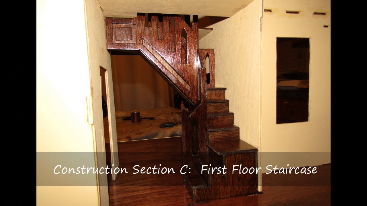 Beacon Hill Dollhouse Construction of Section C: First Floor Staircase