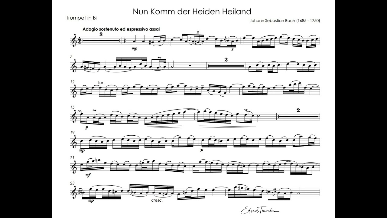 Bach, johann - Nun komm, der Heiden Heiland  - Pacho Flores  trumpet Bb