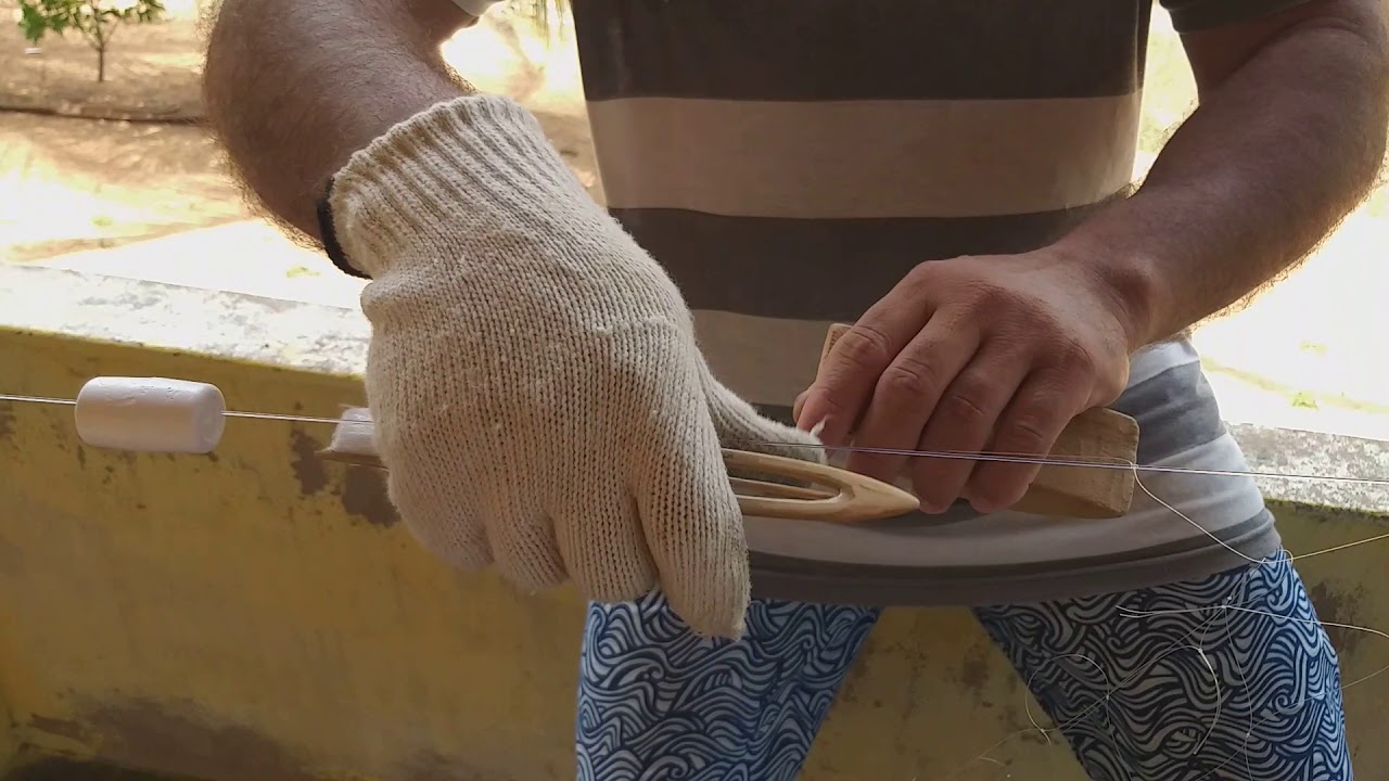 Como entranhar uma rede de pesca da forma correta!rapido e fácil.