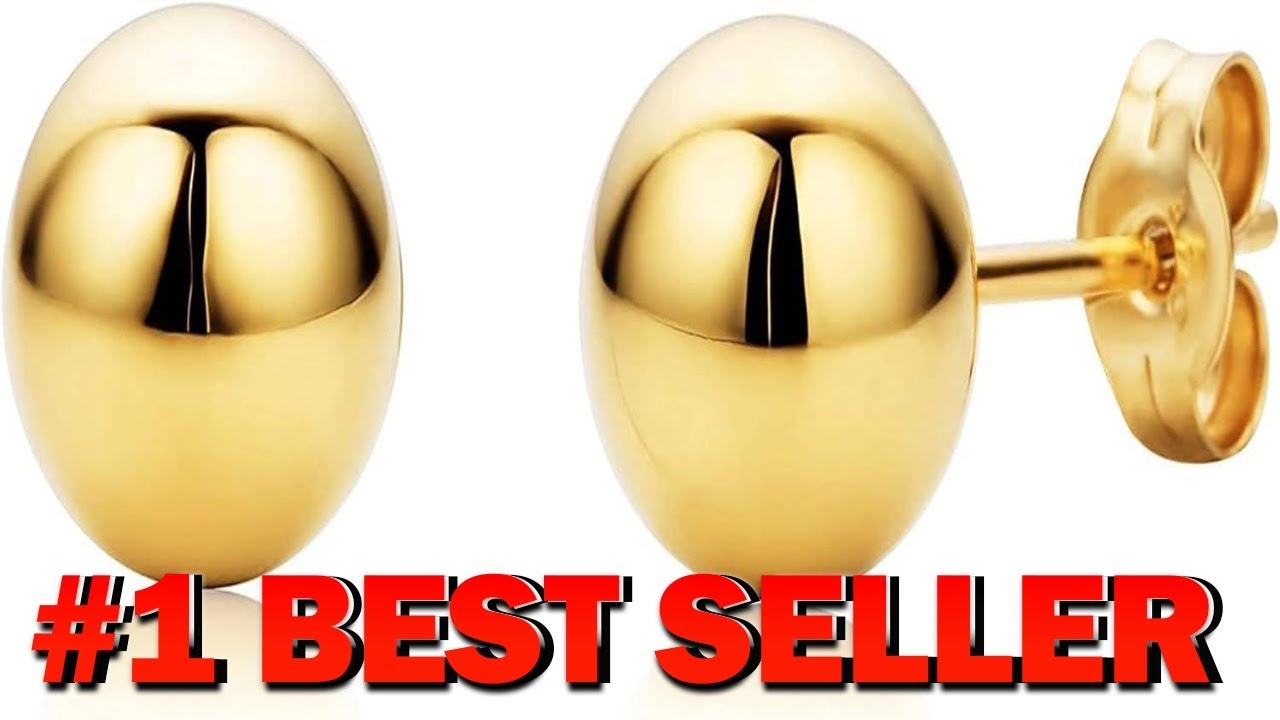 14K Real Yellow Gold Ball Stud Earrings - B0FCMRQ8M2