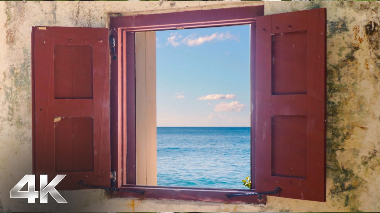 Waves Through an Open Window | 4 HOUR Study & Work Focus - Relaxing Wave Sounds 4K