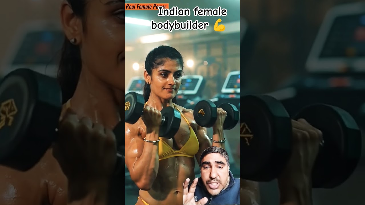 Beautiful female Indian bodybuilder biceps curls workout 😱🥶 Gym motivation 💪🔥 