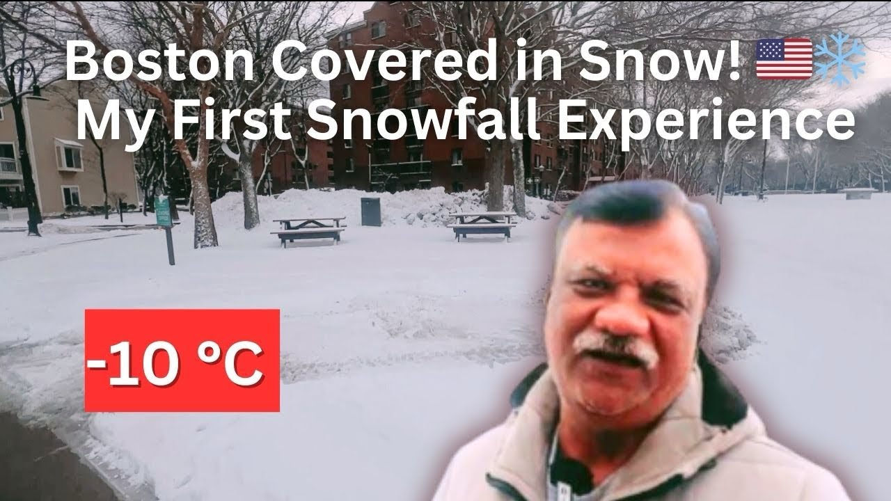 Snowfall in Boston! ❄️ My Magical First Experience in the Snow || Naishadh desai