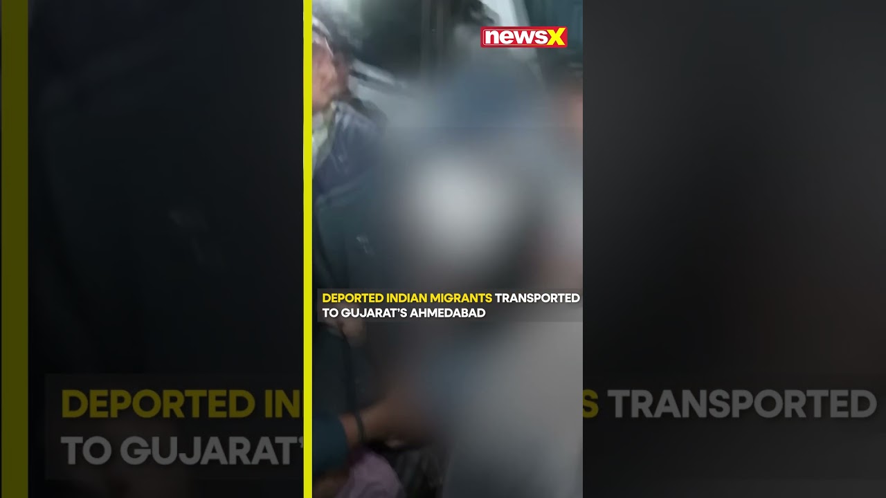 #watch Deported Indian migrants transported to Gujarat&rsquo;s Ahmedabad from Amritsar