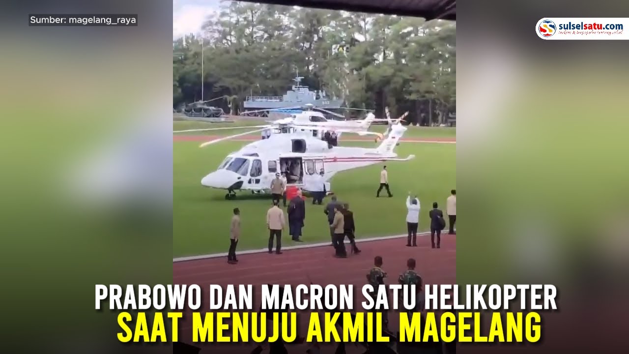 Prabowo dan Macron Satu Helikopter Saat Menuju Akmil Magelang