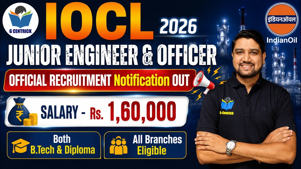IOCL Recruitment 2026 OUT | Junior Engineer & Officer | ₹1,60,000 Salary | B.Tech & Diploma